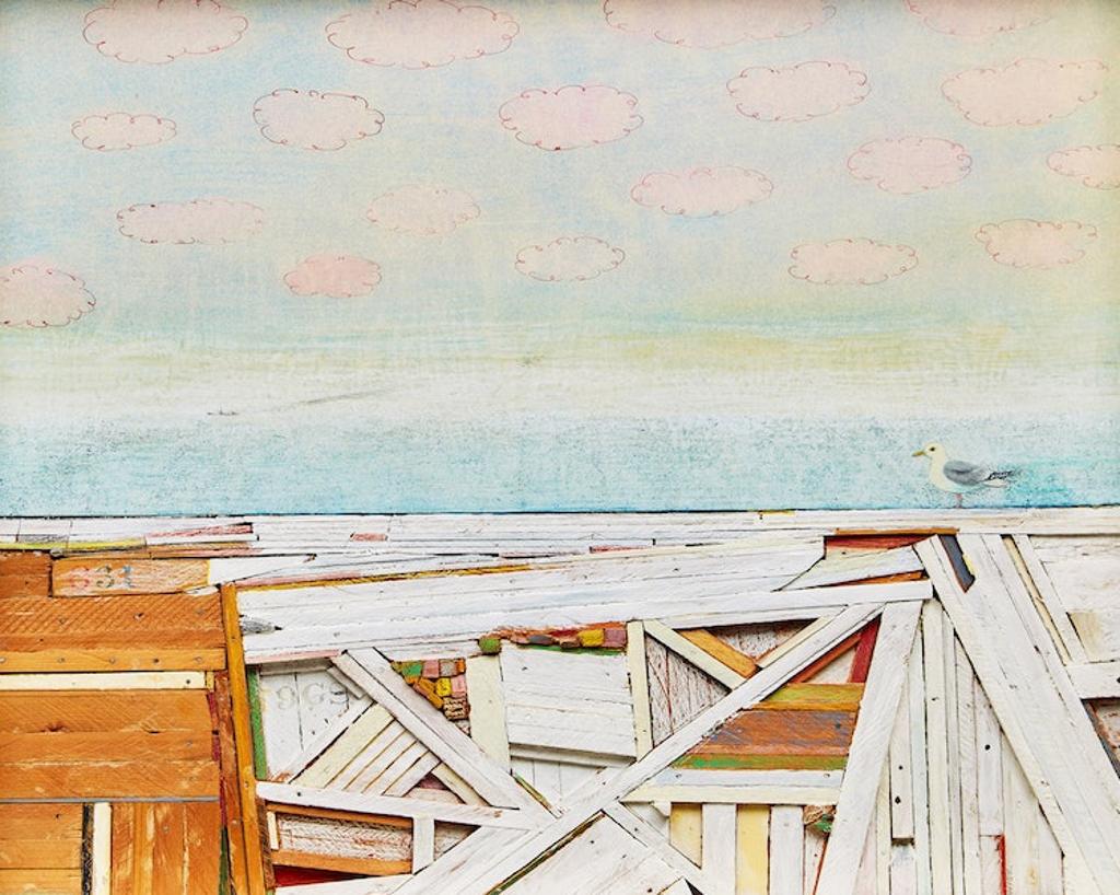Alexander John Wyse (1938) - Seagull Atop of Beach Construction