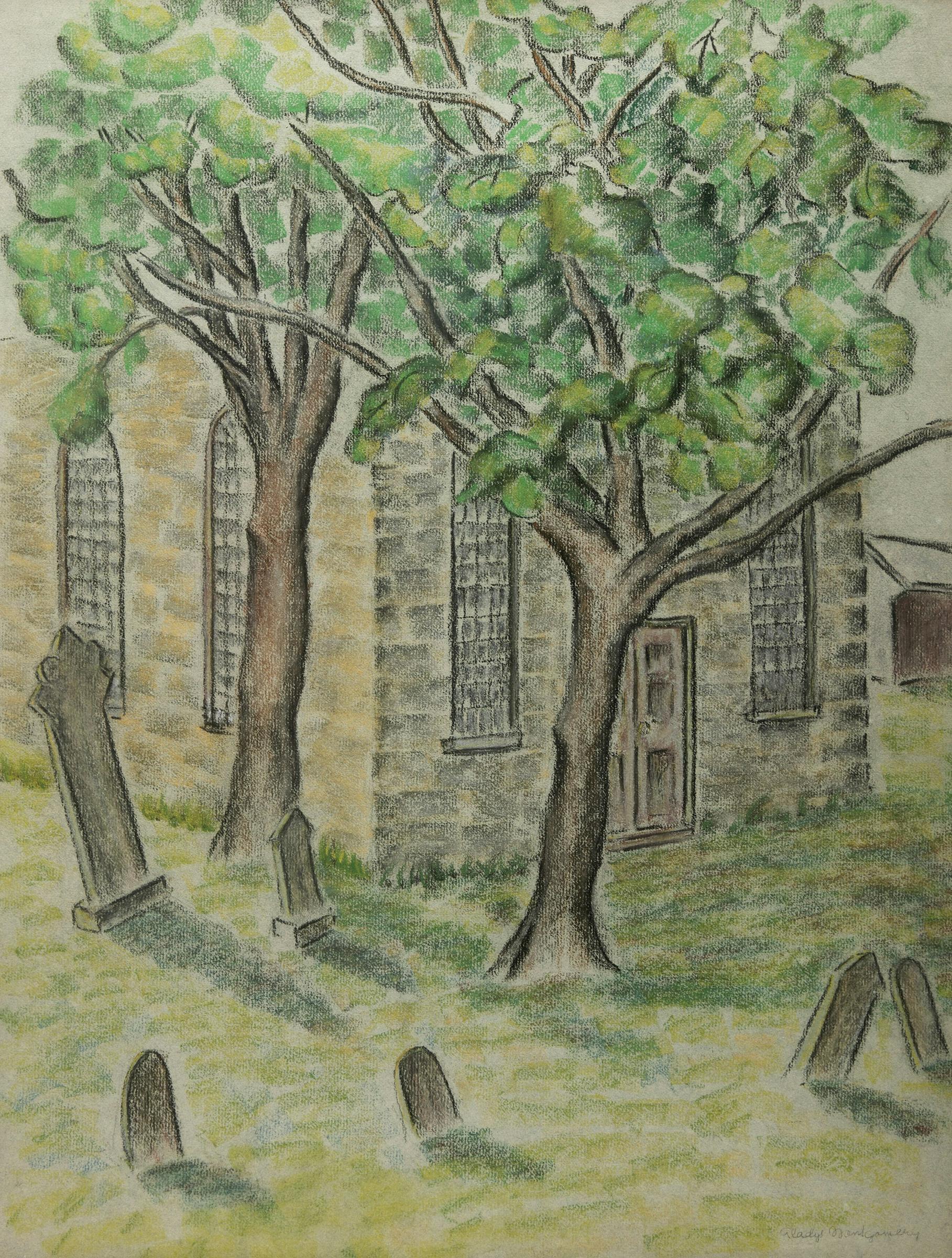 Gladys Eleanor Montgomery (1895-1979) - Untitled (Church Yard)