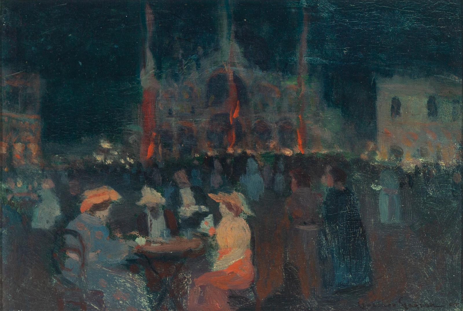 Clarence Alphonse Gagnon (1881-1942) - Evening, Piazza San Marco, Venice, 1906