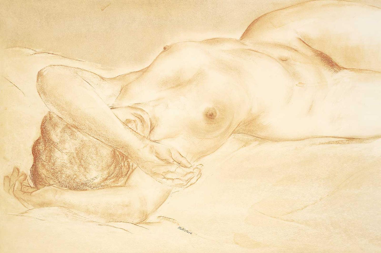 Louis Muhlstock (1904-2001) - Untitled - Reclining Nude