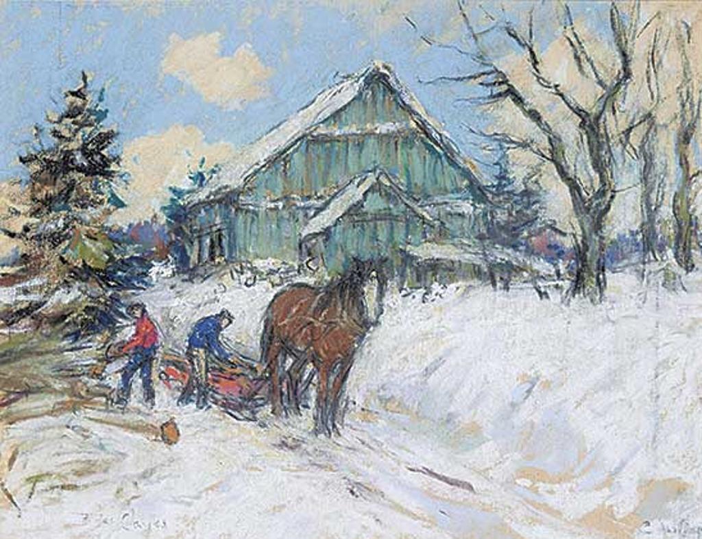 Berthe Des Clayes (1877-1968) - Loading the Logs