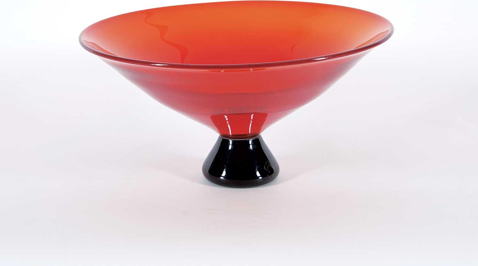 Glass School - Untitled - Red Bowl with Black Base