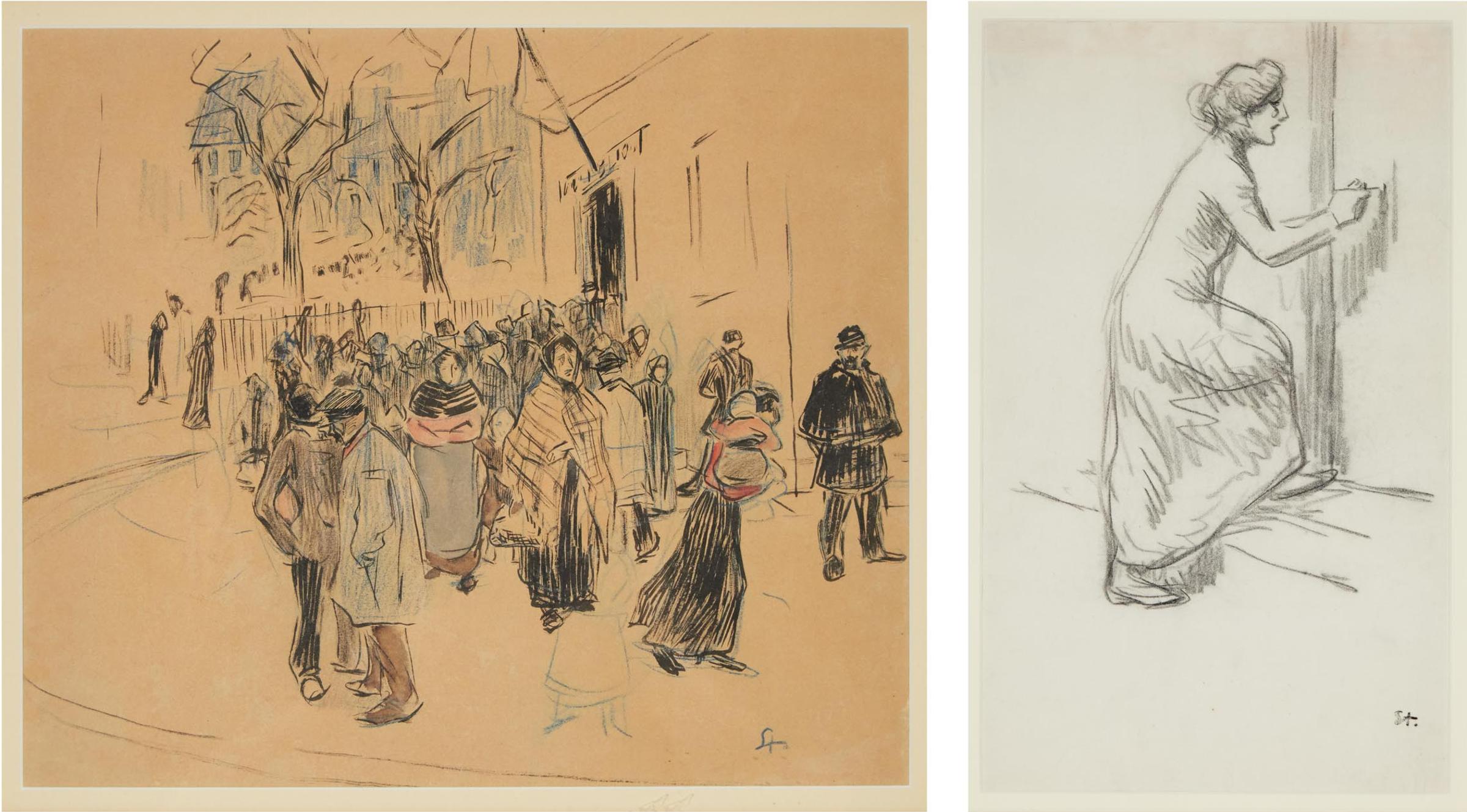 Theophile Alexandre Steinlen - Two Works On Paper