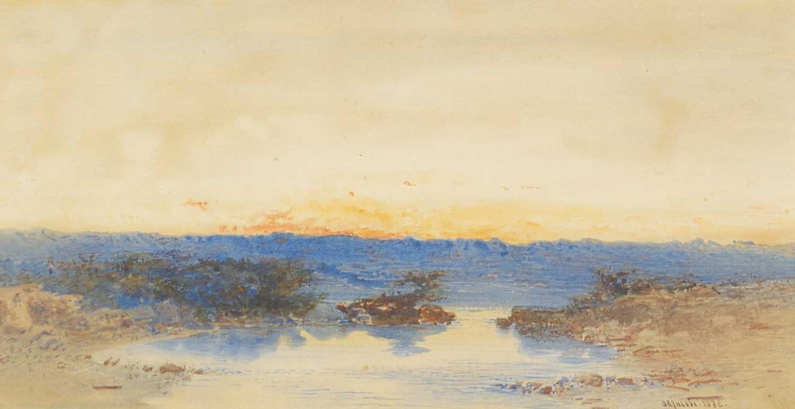 Otto Rheinhold Jacobi (1812-1901) - Untitled - Sunset on the Lake