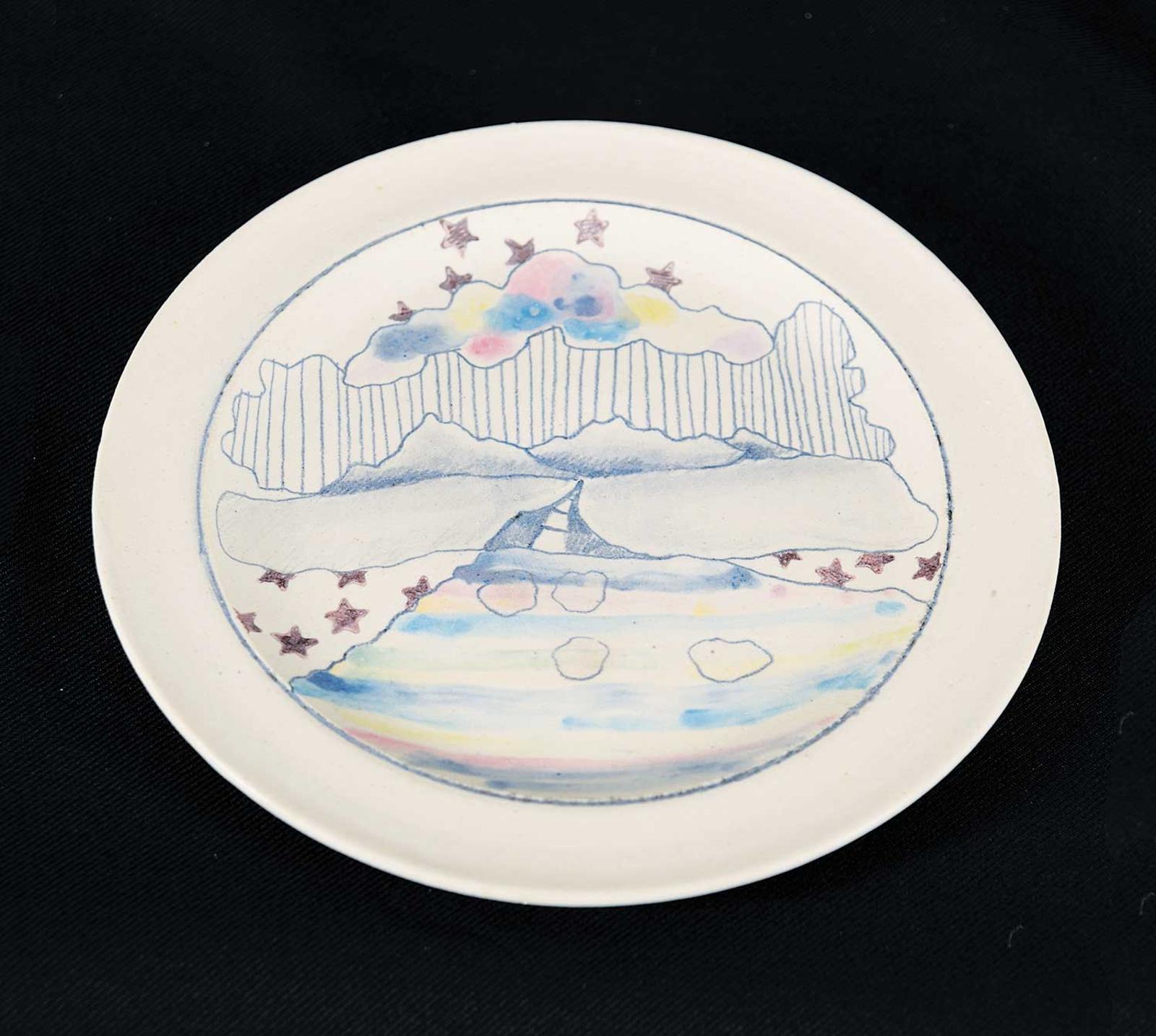 British Columbia School (1810) - Untitled - Painted Porcelain Plate