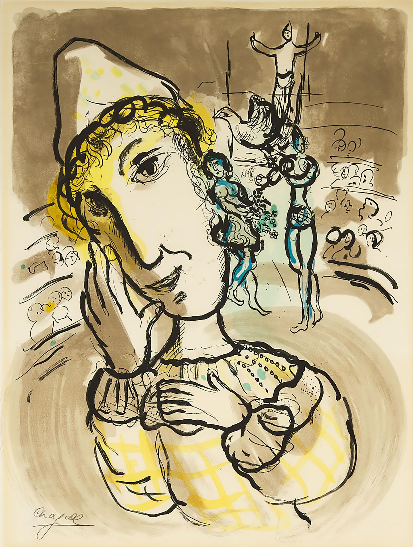 Marc Chagall (1887-1985) - Marc Chagall - Oeuvre Gravé, Berggruen, Paris, 1967  (Le Cirque Au Clown Jaune) [czwiklitzer, 15; Sorlier, 443 Before Letters]