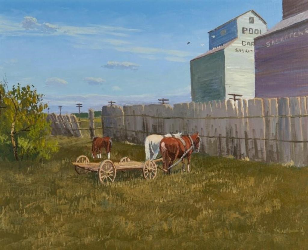 Michael Lonechild (1955) - Waiting Behind Carlyle Elevators Saskatchewan