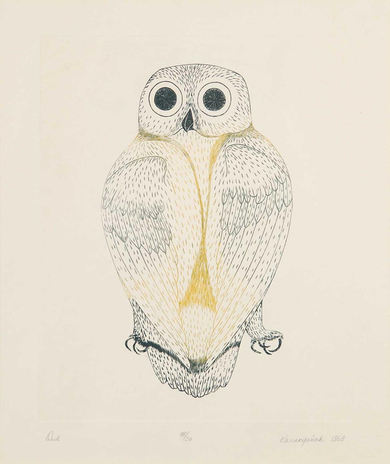 Pootoogook (1887-1958) - Owl  #48/50