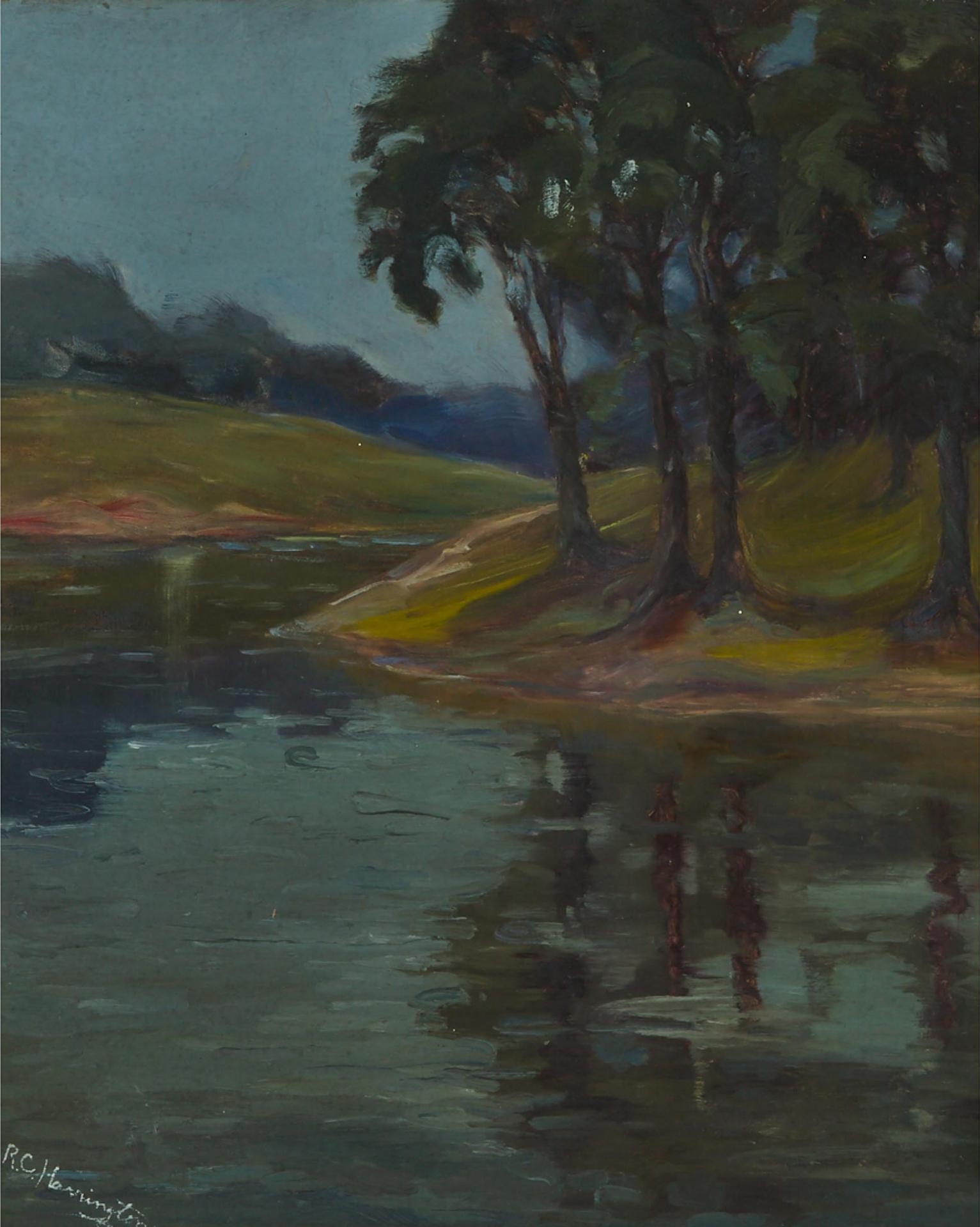 Rebecca Christina Harrington (1869-1930) - Trees At The River Bend