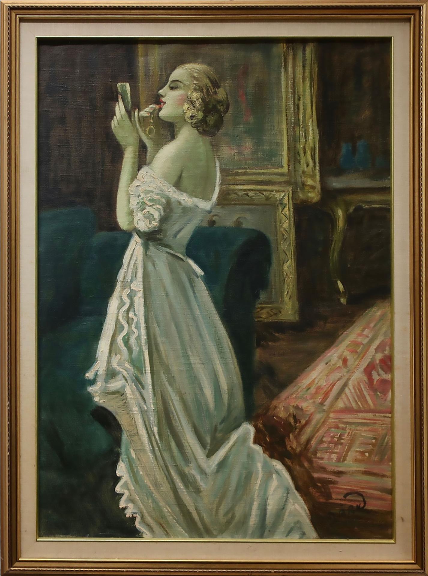 Lajos Mark - Untitled (Lady Applying Lipstick)