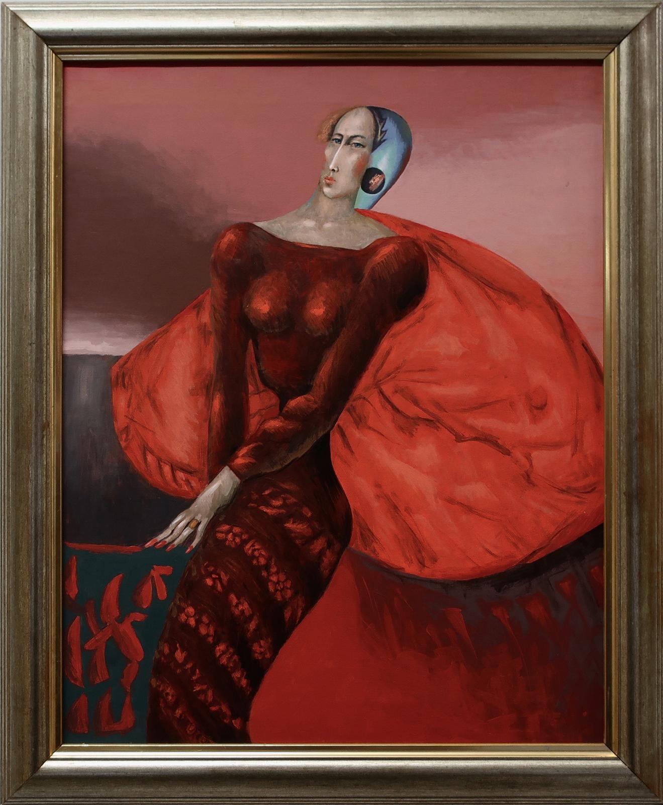 Vasily Kondratuk (1940) - Untitled (Lady In Red)