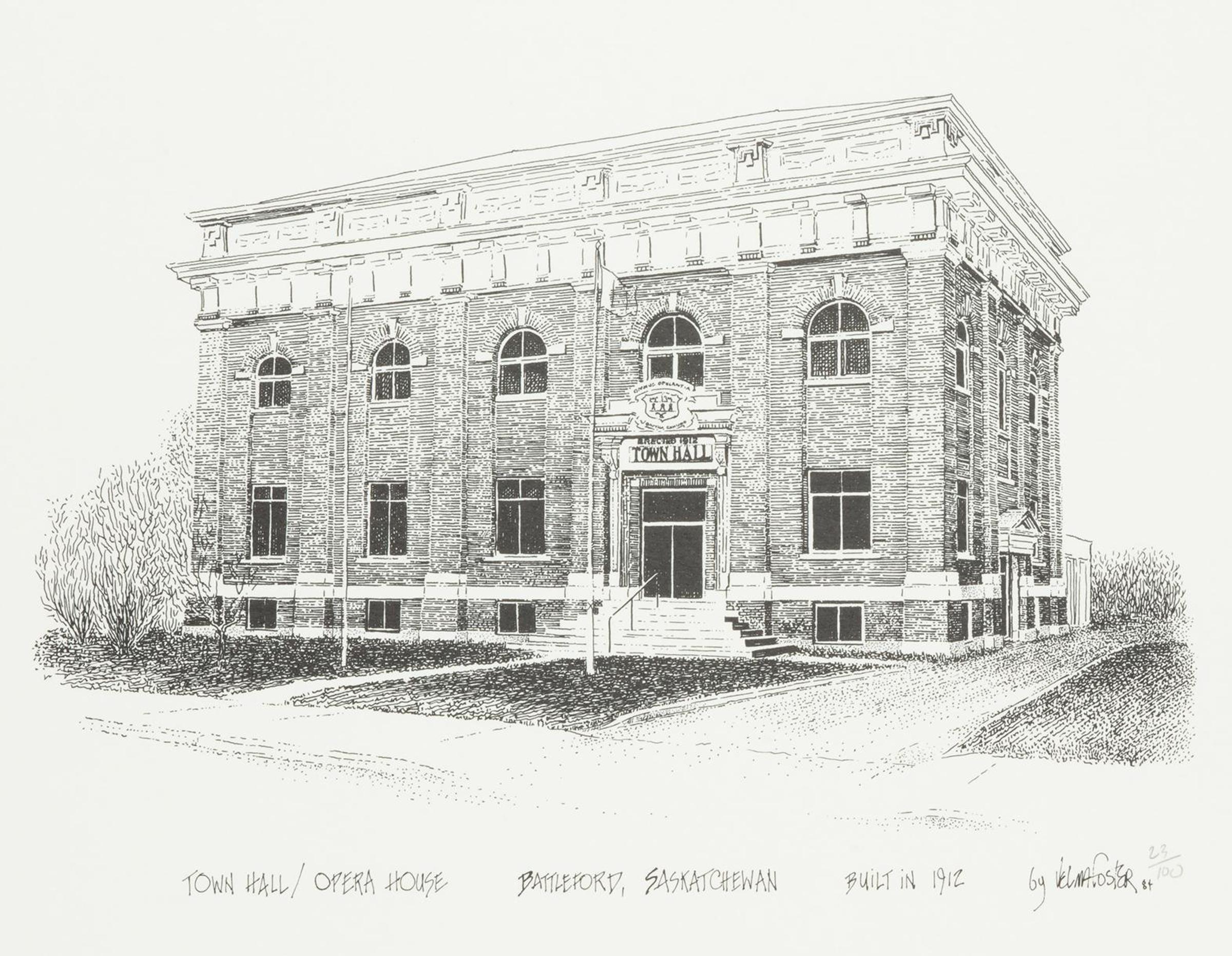 Velma Alvada Foster (1938) - Town Hall / Opera House, Battleford, Saskatchewan