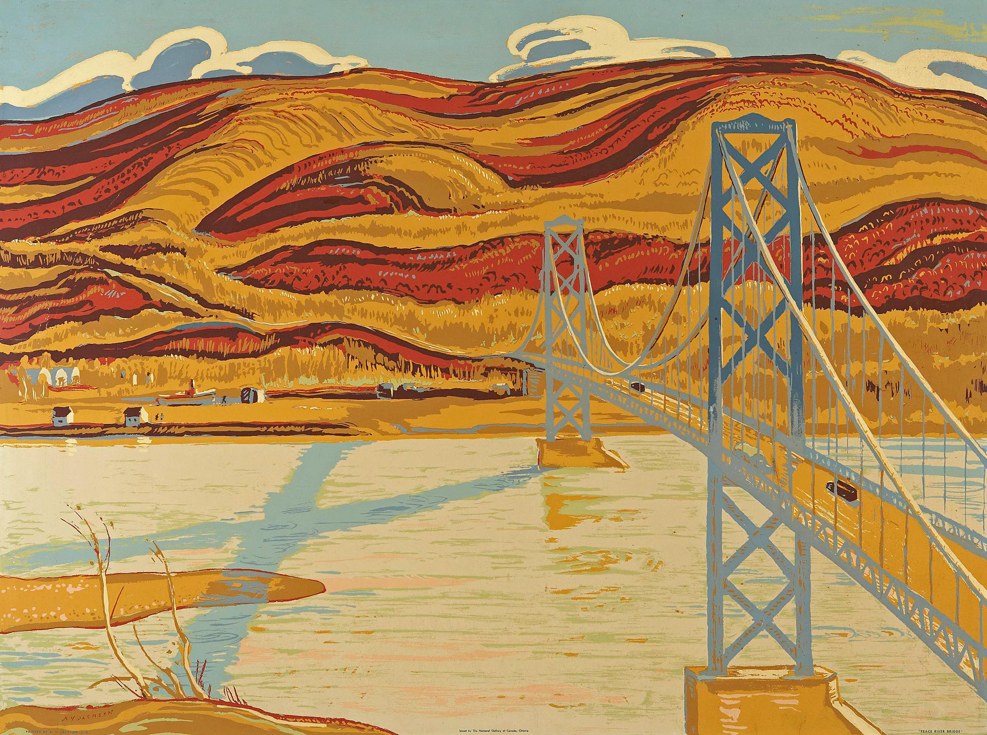 Alexander Young (A. Y.) Jackson (1882-1974) - Peace River Bridge