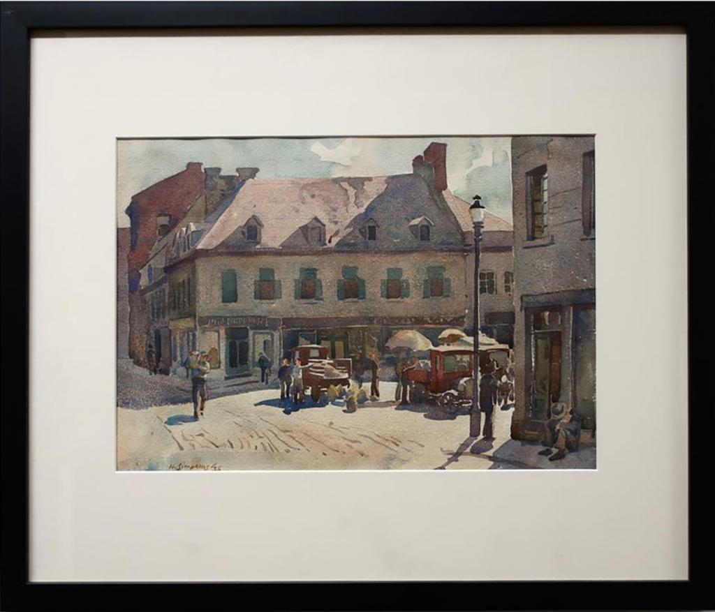 Henry John Simpkins (1906-1995) - Untitled (Sunlit Street Market)