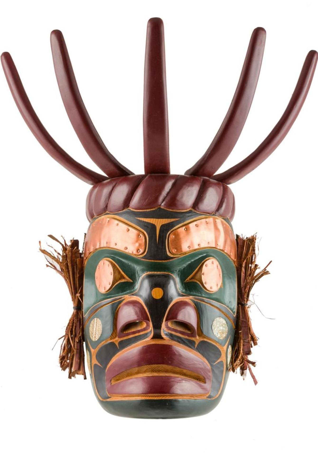 Bill Henderson (1950) - a carved and polychromed Komokwa - King of the Sea mask