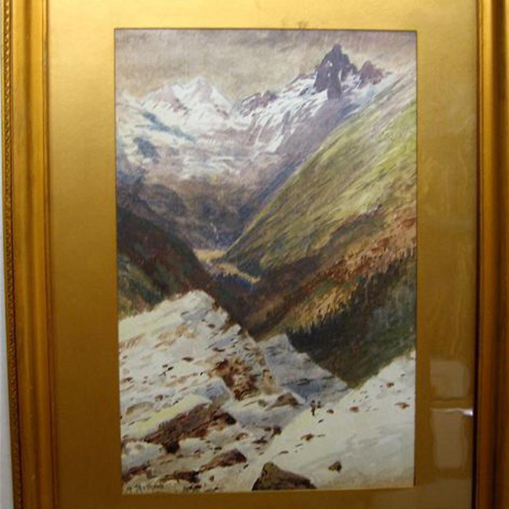 Marmaduke Matthews (1837-1913) - Traveller In A Mountain Landscape