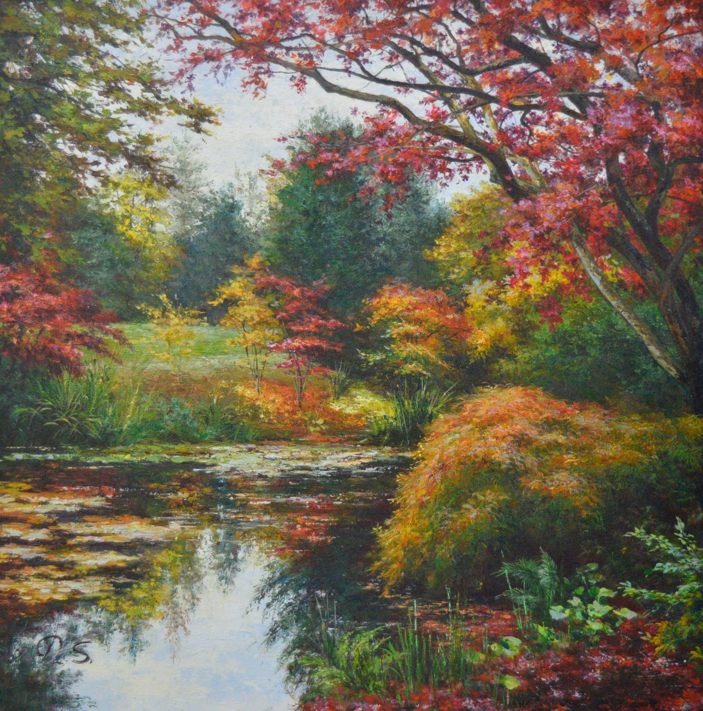 Pena Elizabeth (1966) - paysage, huile sur toile, signée avec des initiales