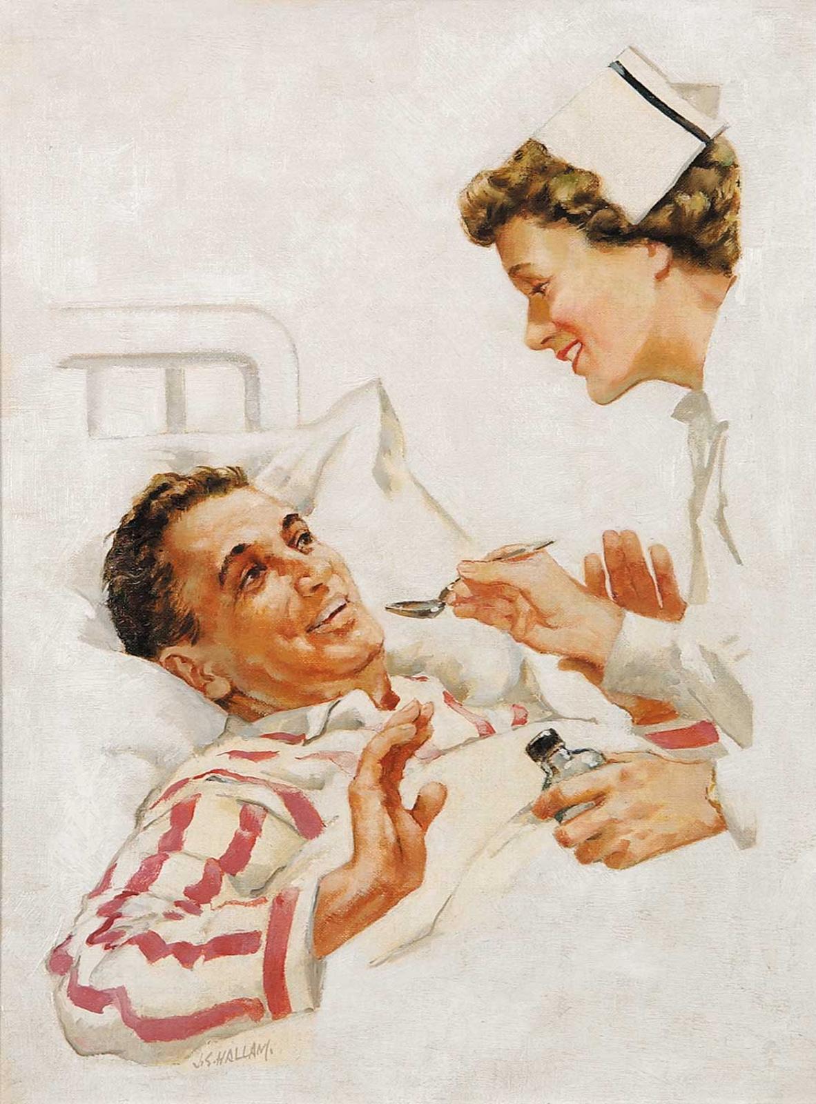 Joseph Sydney Hallam (1899-1953) - Untitled - Nurse and Patient