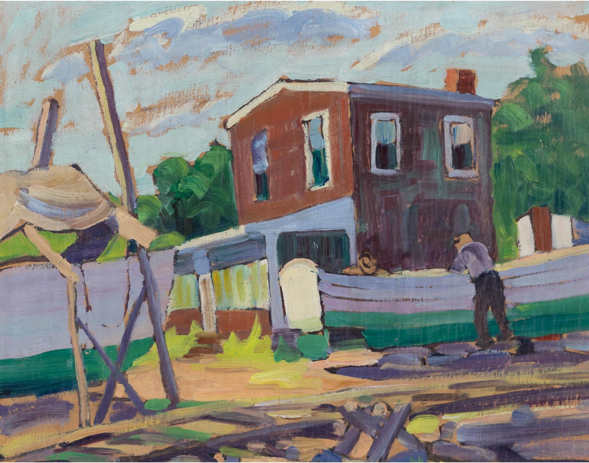 Anna Gertrude Lawson (Nan) Cheney (1897-1985) - Boat Building Yard, Halifax Nova Scotia