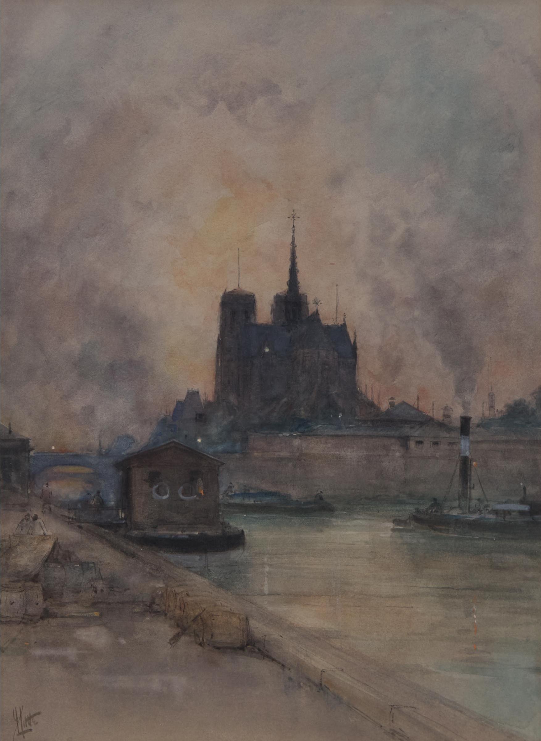 James Jefferson Little - Untitled (Notre Dame De Paris From The Seine)