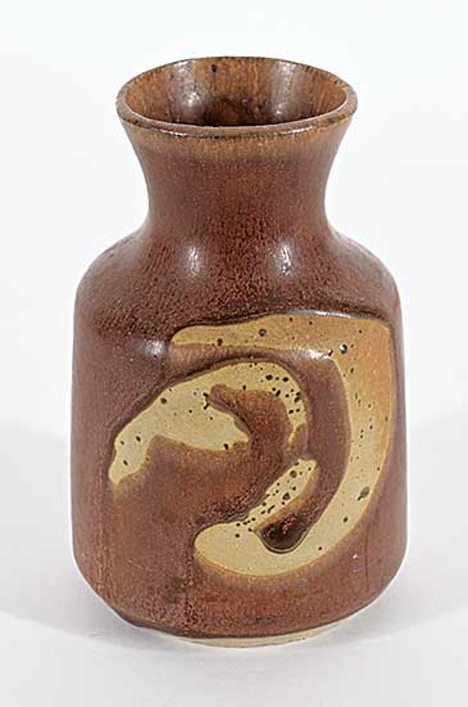 Ceramic Arts Calgary (1957-1977) - Untitled - Small Brown Calligraphic Vase