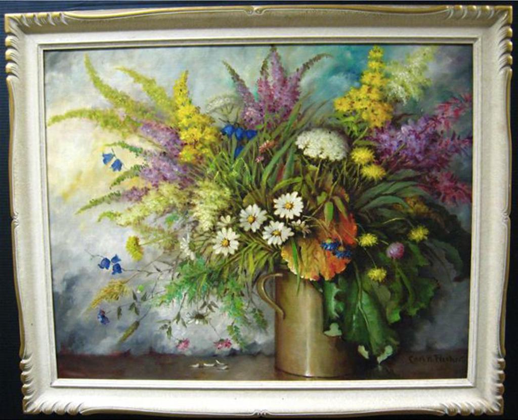 Carl Holger Fischer (1885-1955) - Mixed Bouquet In A Brass Pot