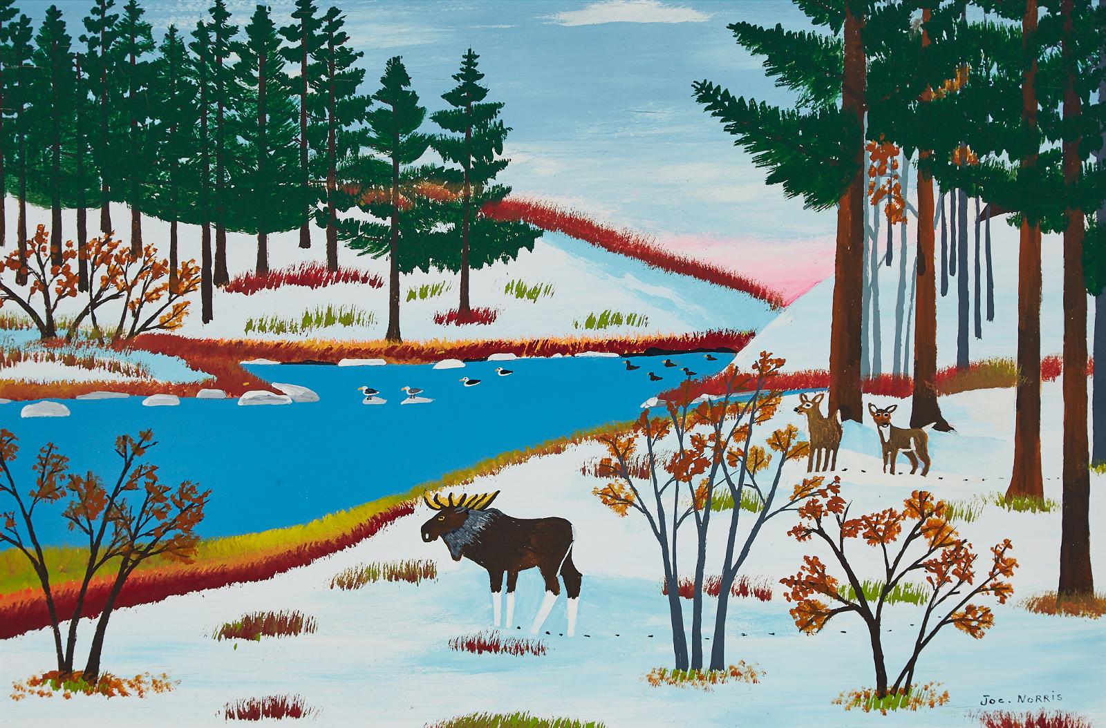 Joe Norris (1925-1996) - Wildlife In A Winter Landscape