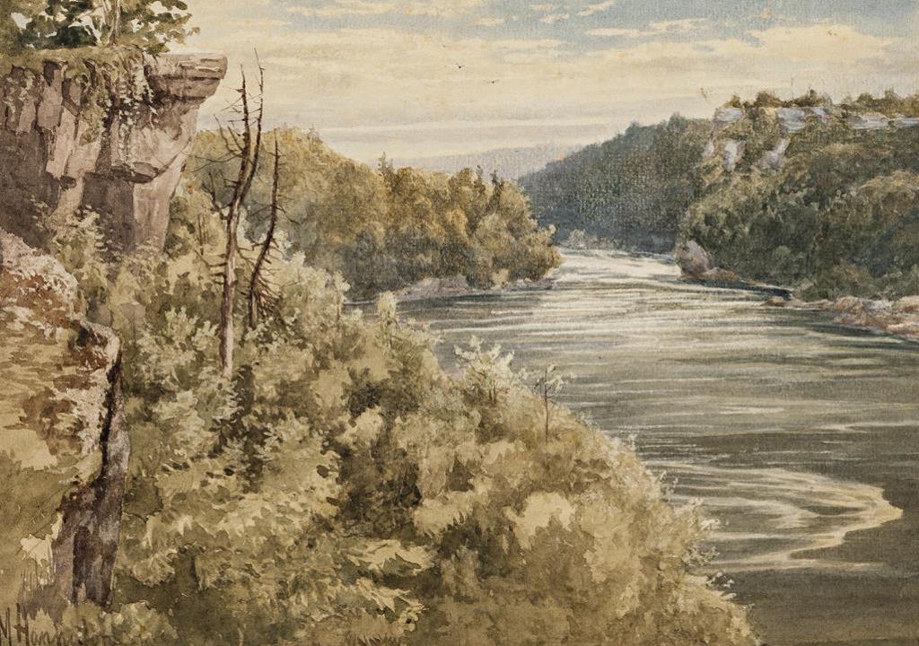 Michael Hannaford (1832-1891) - Niagara River, Looking Toward Fosters Flats from Thompsons Farm