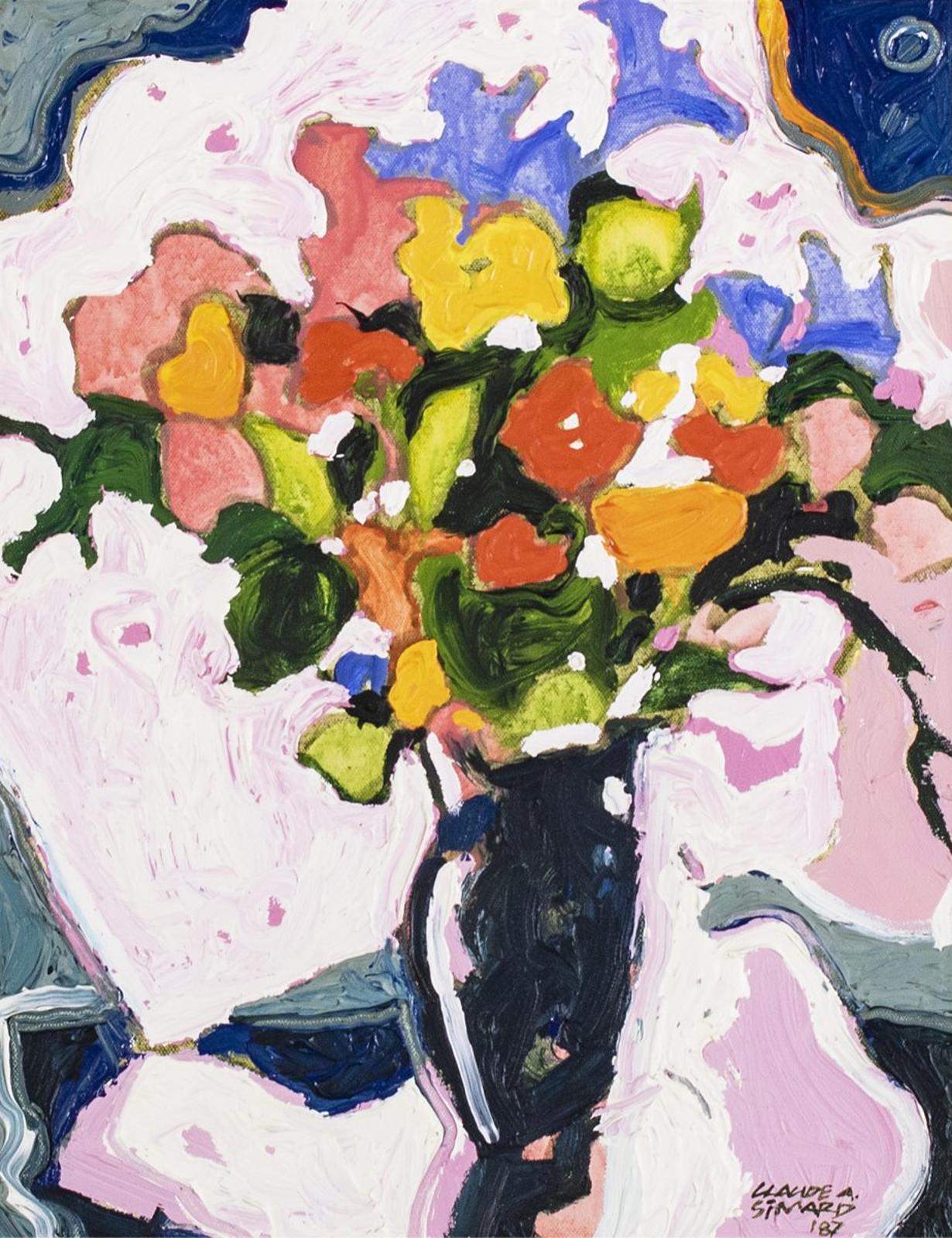 Claude Alphonse Simard (1956-2014) - Flowers In A Black Vase; 1987