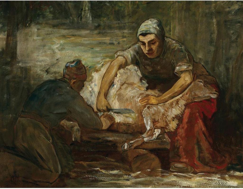 Horatio Walker (1858-1938) - Shearing The Sheep