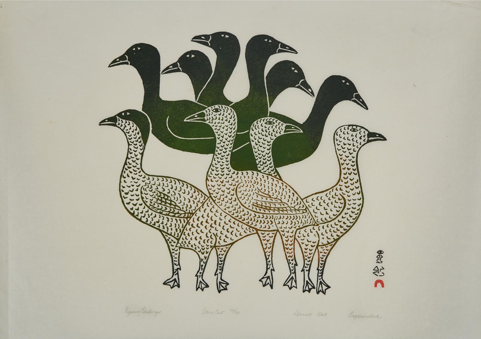 Eegyvudluk Pootoogook (1931-1999) - Young Goslings