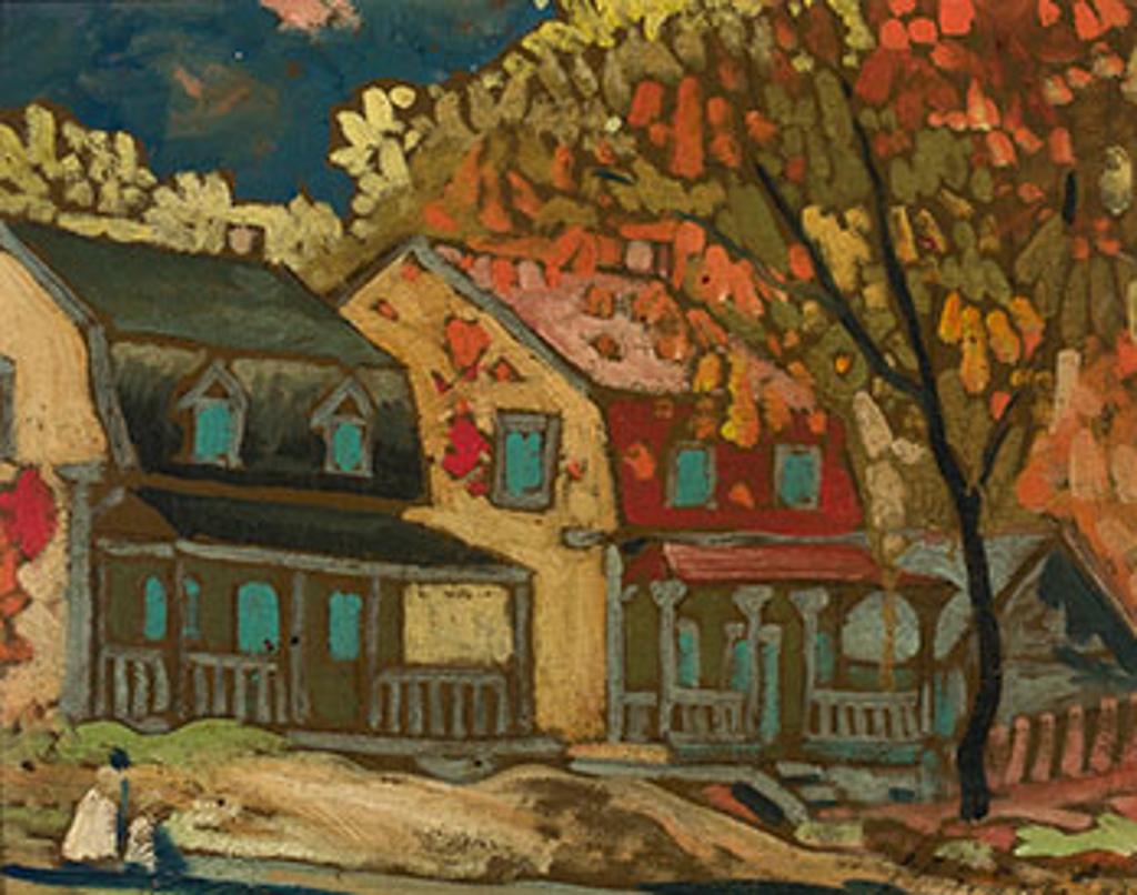 Marc-Aurèle Fortin (1888-1970) - Maisons, Ste-Rose, Scène d'automne