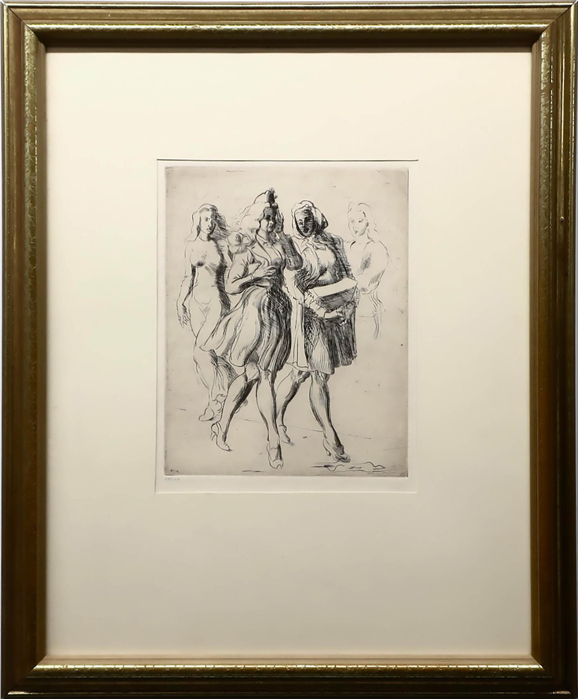 Reginald Marsh (1898-1954) - Two Girls Walking To The Right, 1943