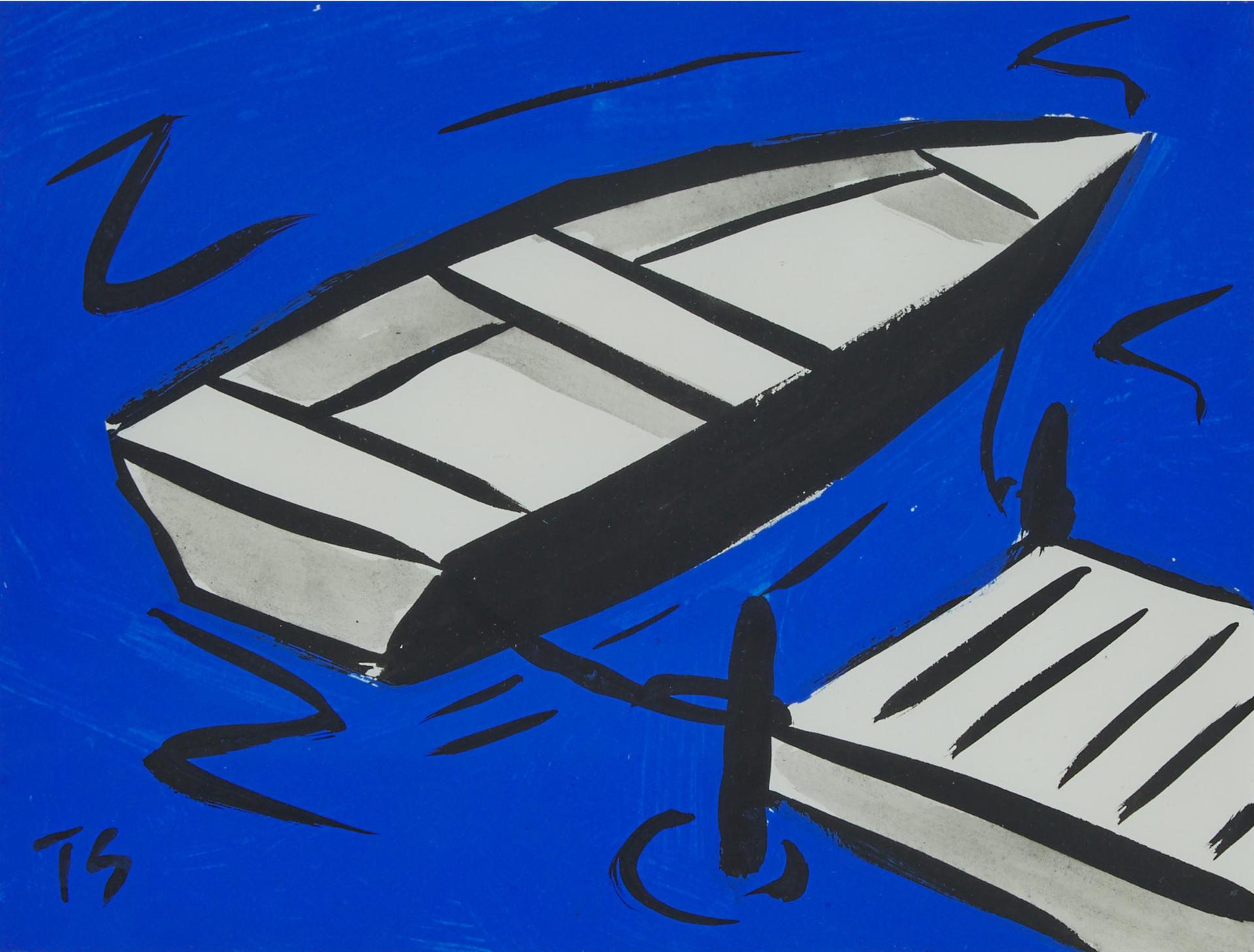 Tom Slaughter (1955-2014) - Untitled (Rowboat At Dock), 1988
