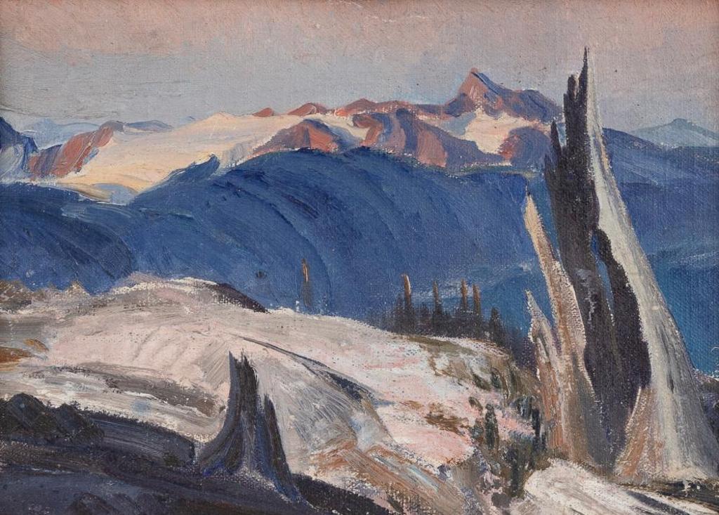 Peter Maxwell Ewart (1918-2001) - Untitled - mountain landscape at sunset