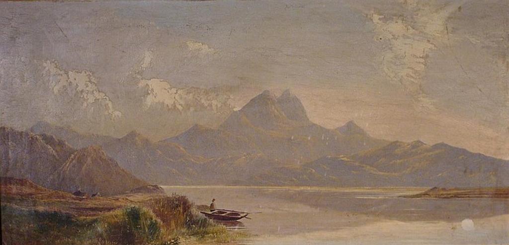 Charles Leslie - FIGURE AND HOUSE BY A LOCH