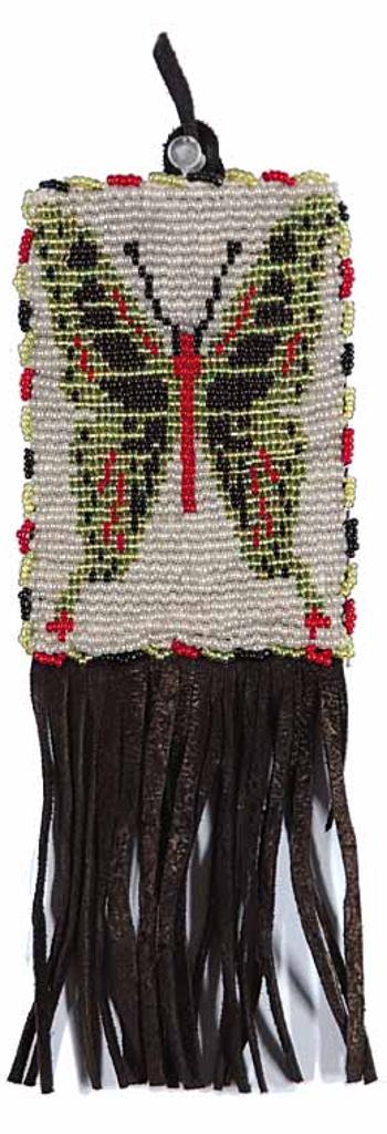 First Nations Basket School - Untitled - Green, Black and Red Butterfly Hair Piece