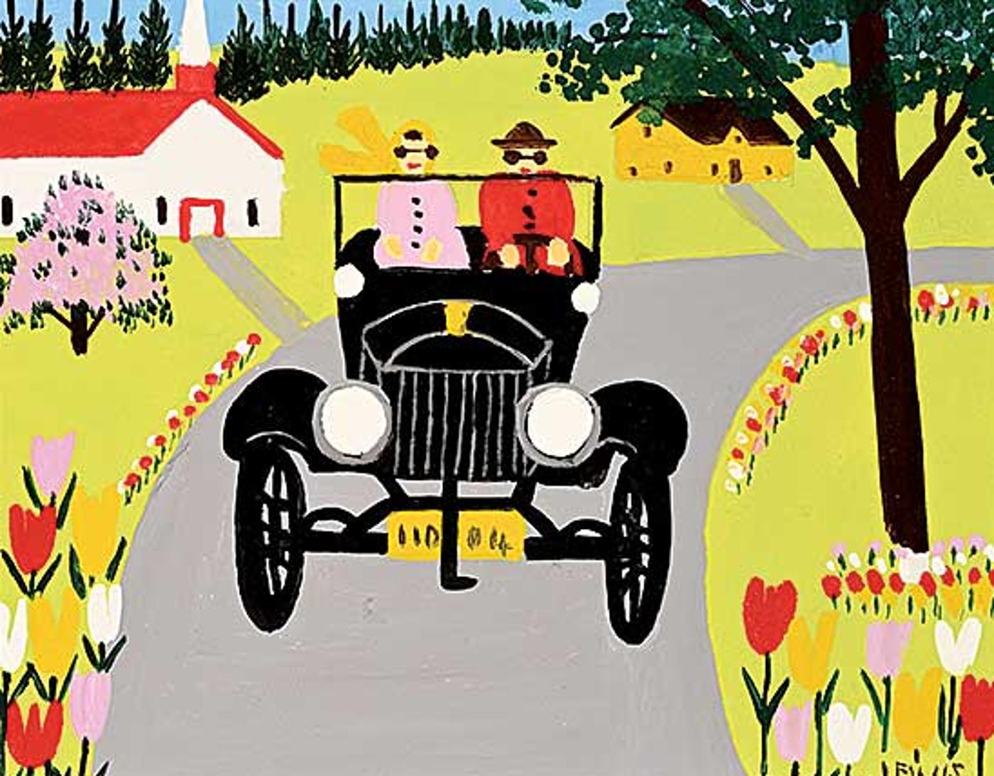 Maud Kathleen Lewis (1903-1970) - Untitled - A Sunday Drive