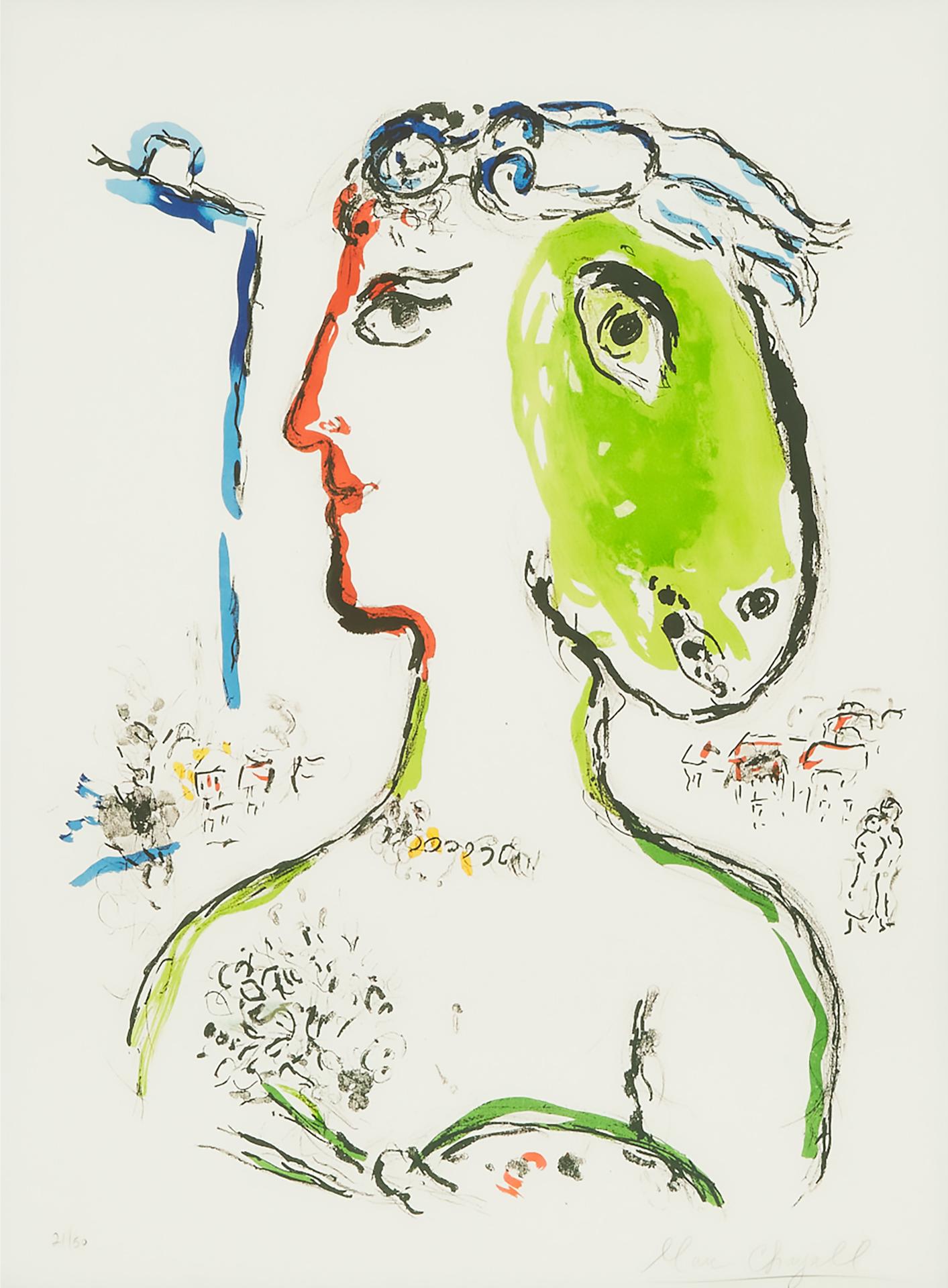 Marc Chagall (1887-1985) - L'artiste Phénix, 1972 [mourlot, 648]