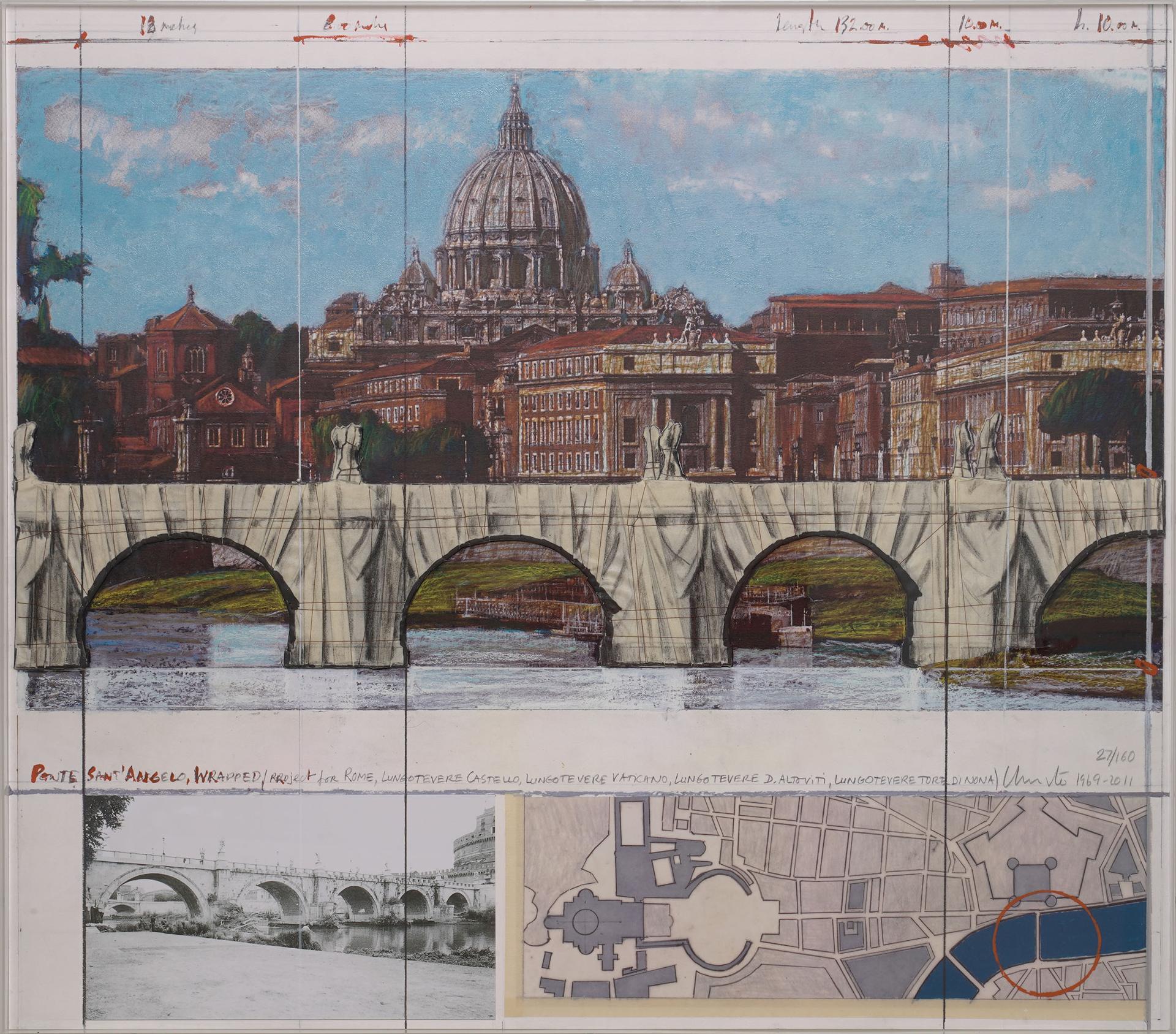 Christo (1935-2020) - Ponte Sant'angelo, Wrapped, 2011 [s. 205]