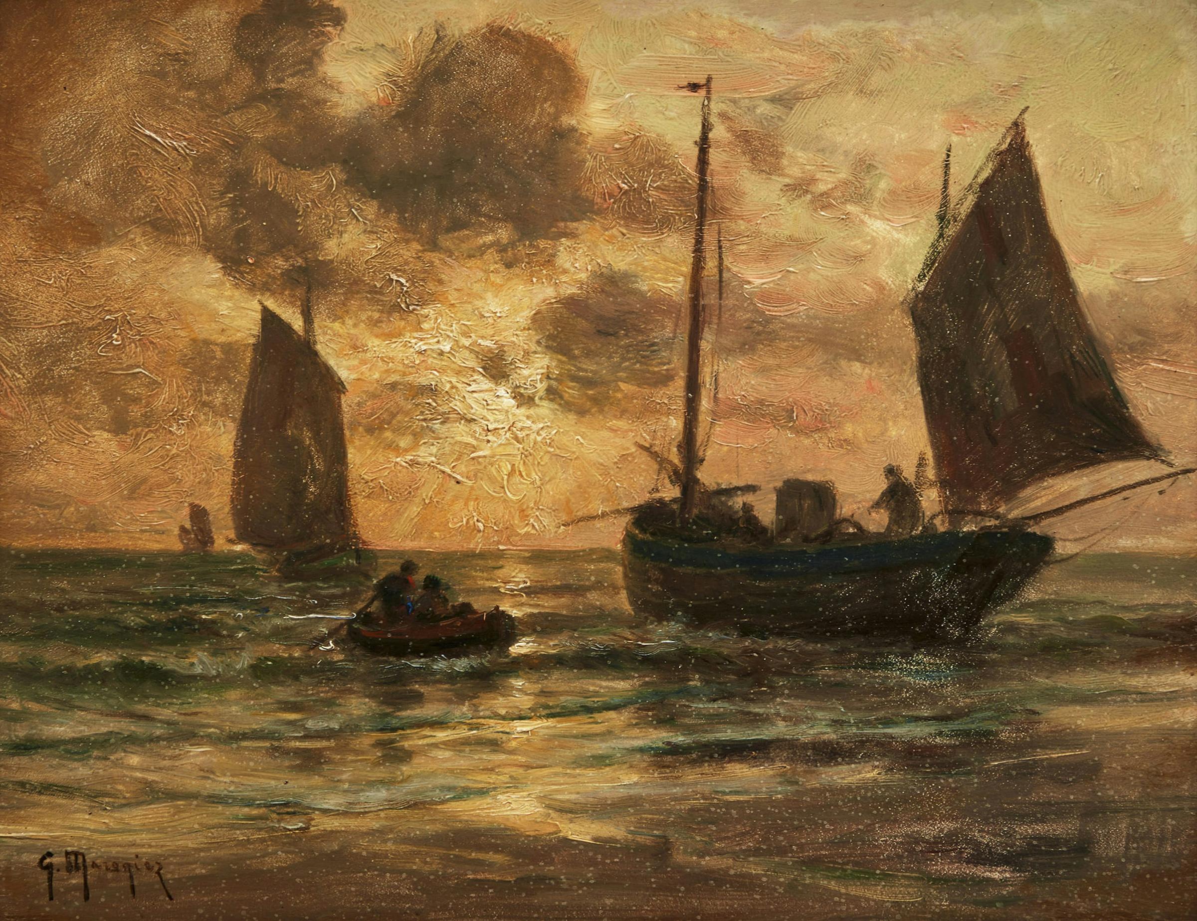 Georges Philibert Charles Maroniez (1865-1933) - Sunset on the Brittany Coast