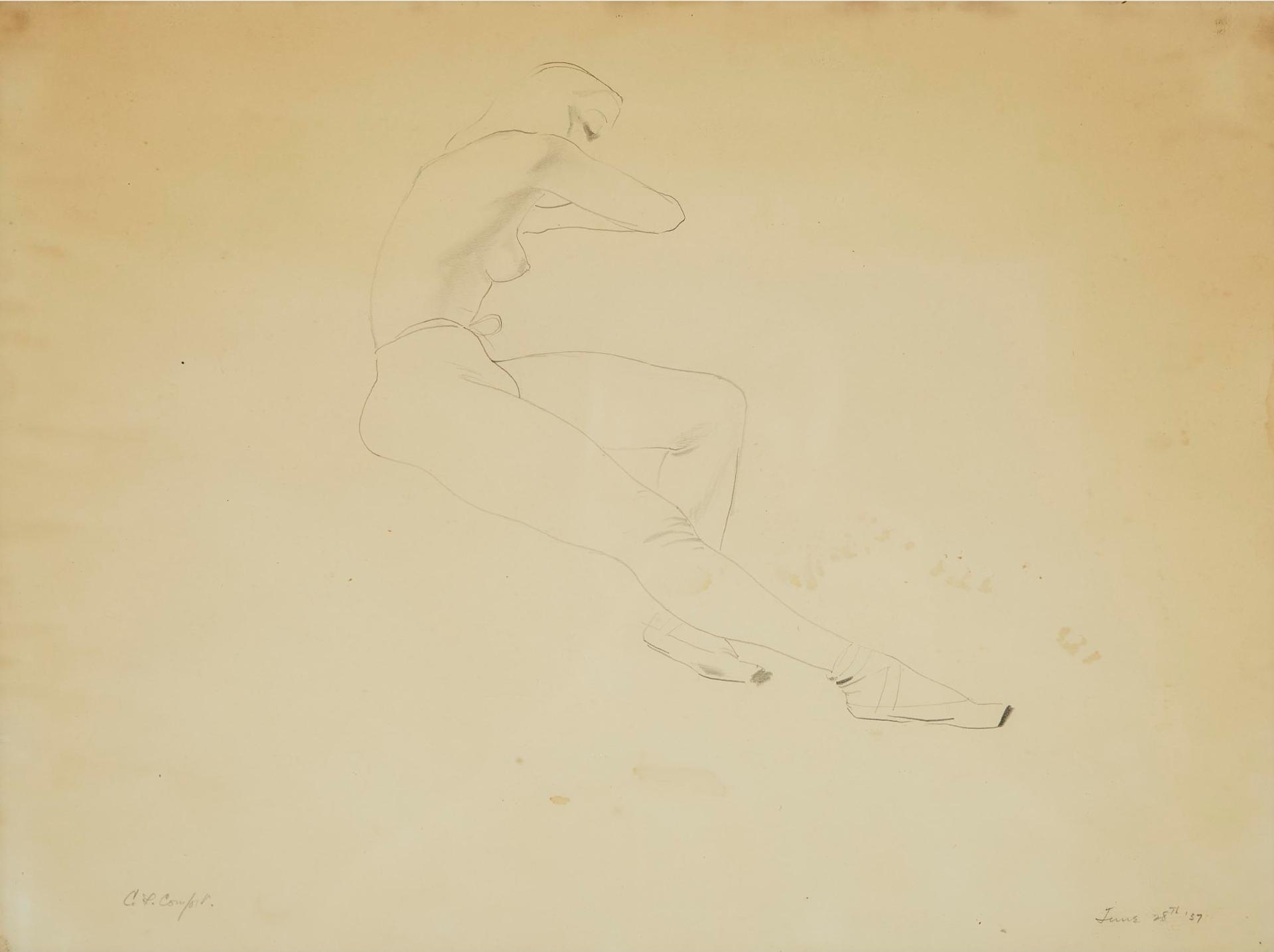 Charles Fraser Comfort (1900-1994) - Study Of A Ballerina, 28 June 1937