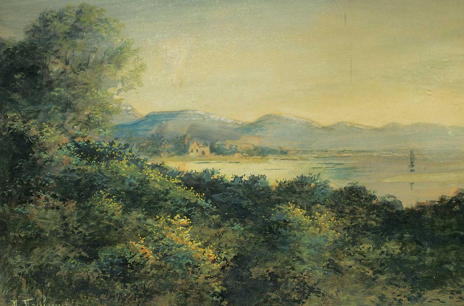 Marmaduke Matthews (1837-1913) - Home in a Haze Sky in the Mountains