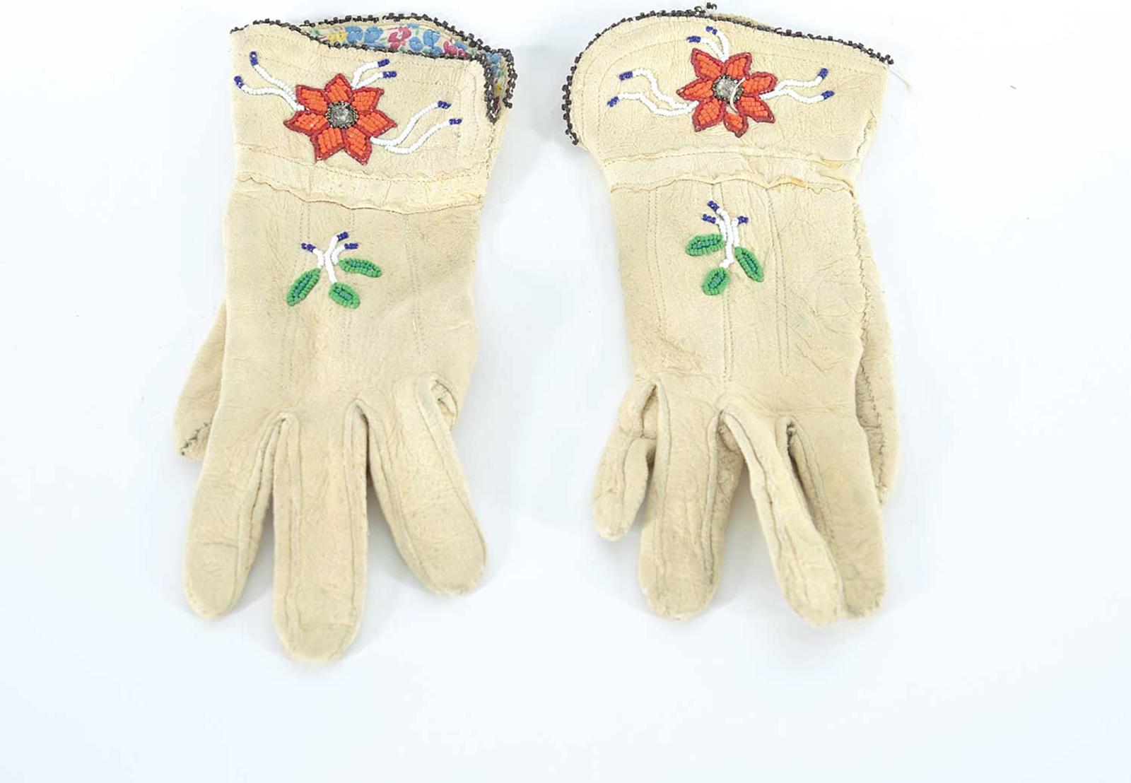 First Nations Basket School - White Beaded Gloves