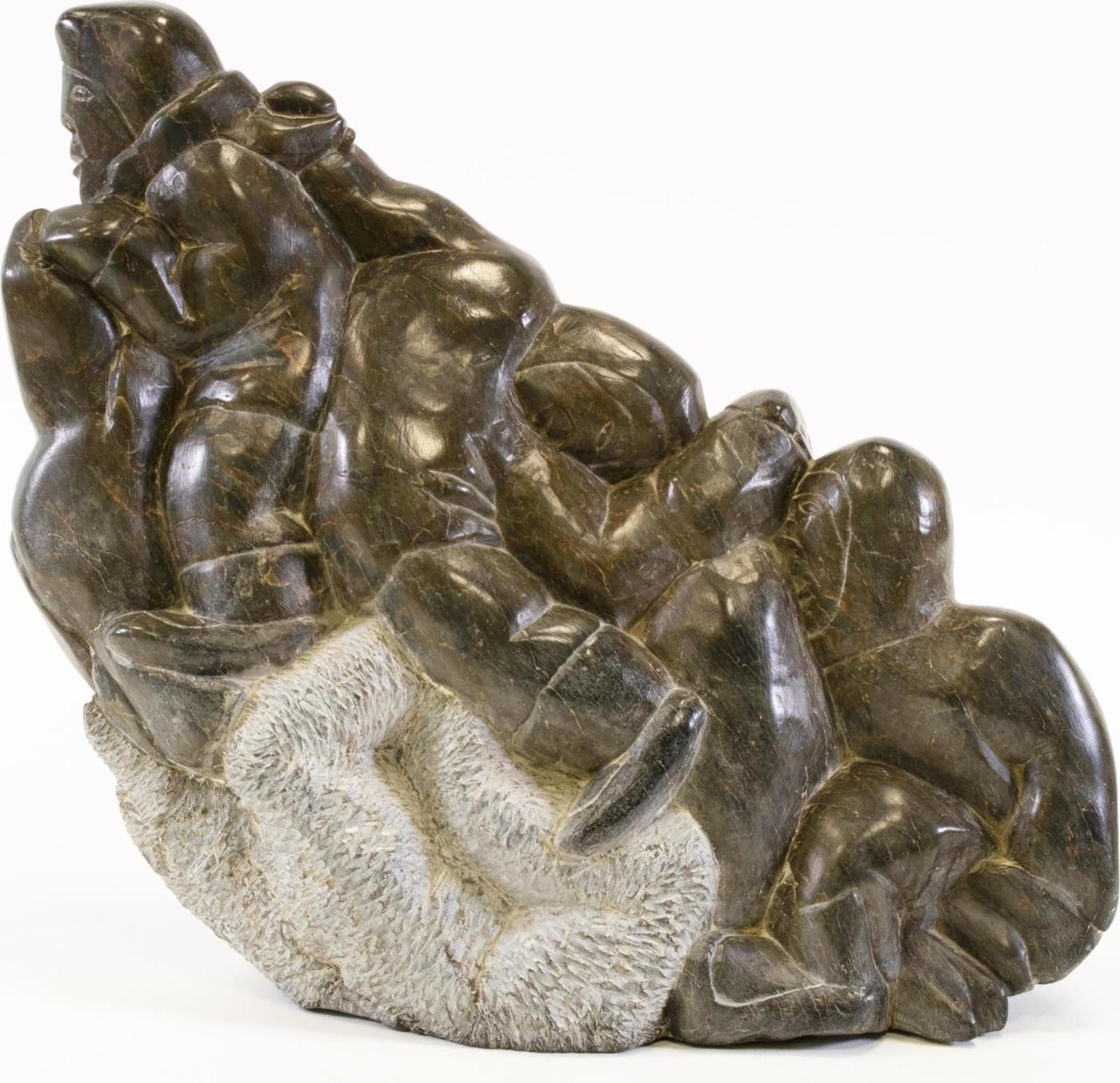 Adamie Ningeok (1948) - Lets All Pull Together (A Tangle Of Figures, Human, Seal, Bear); 1980