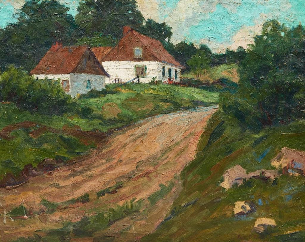 Paul Barnard Earle (1872-1955) - Country Lane with Farmhouse