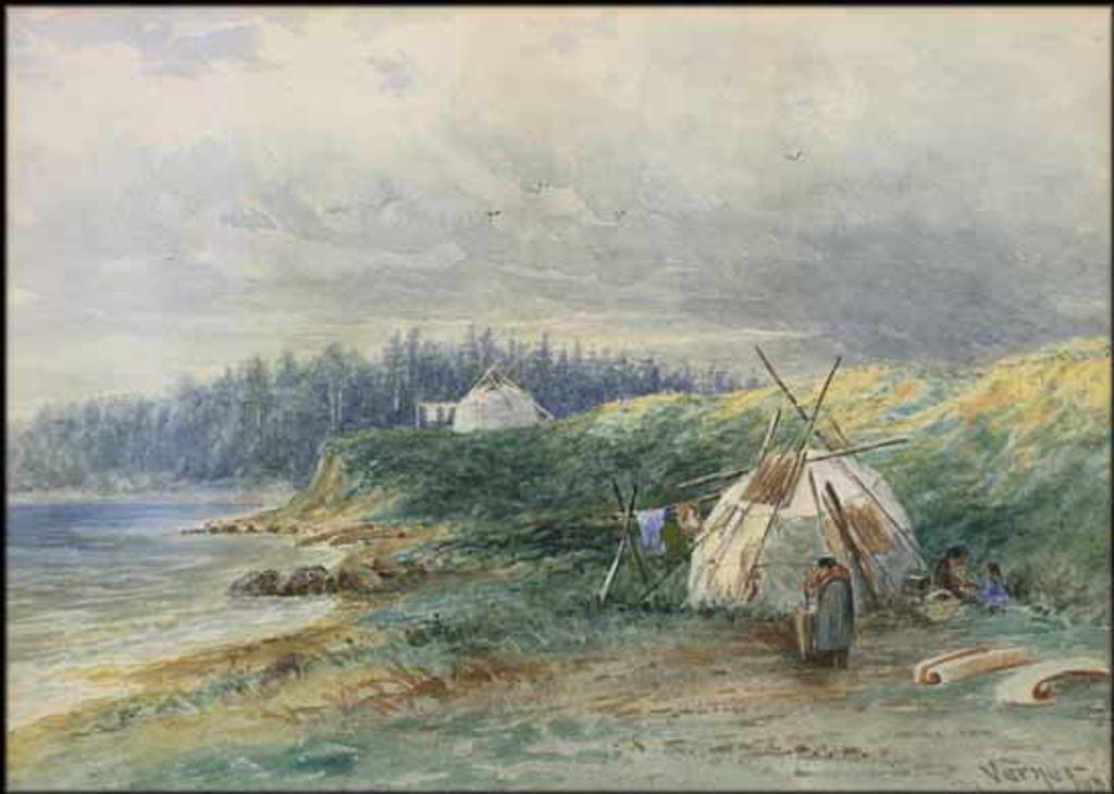 Frederick Arthur Verner (1836-1928) - Indians Around a Wigwam