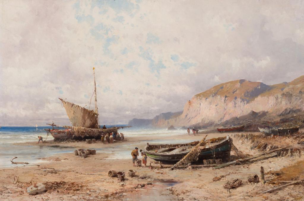 Eugenio Amus (1834-1899) - Beach at Low Tide
