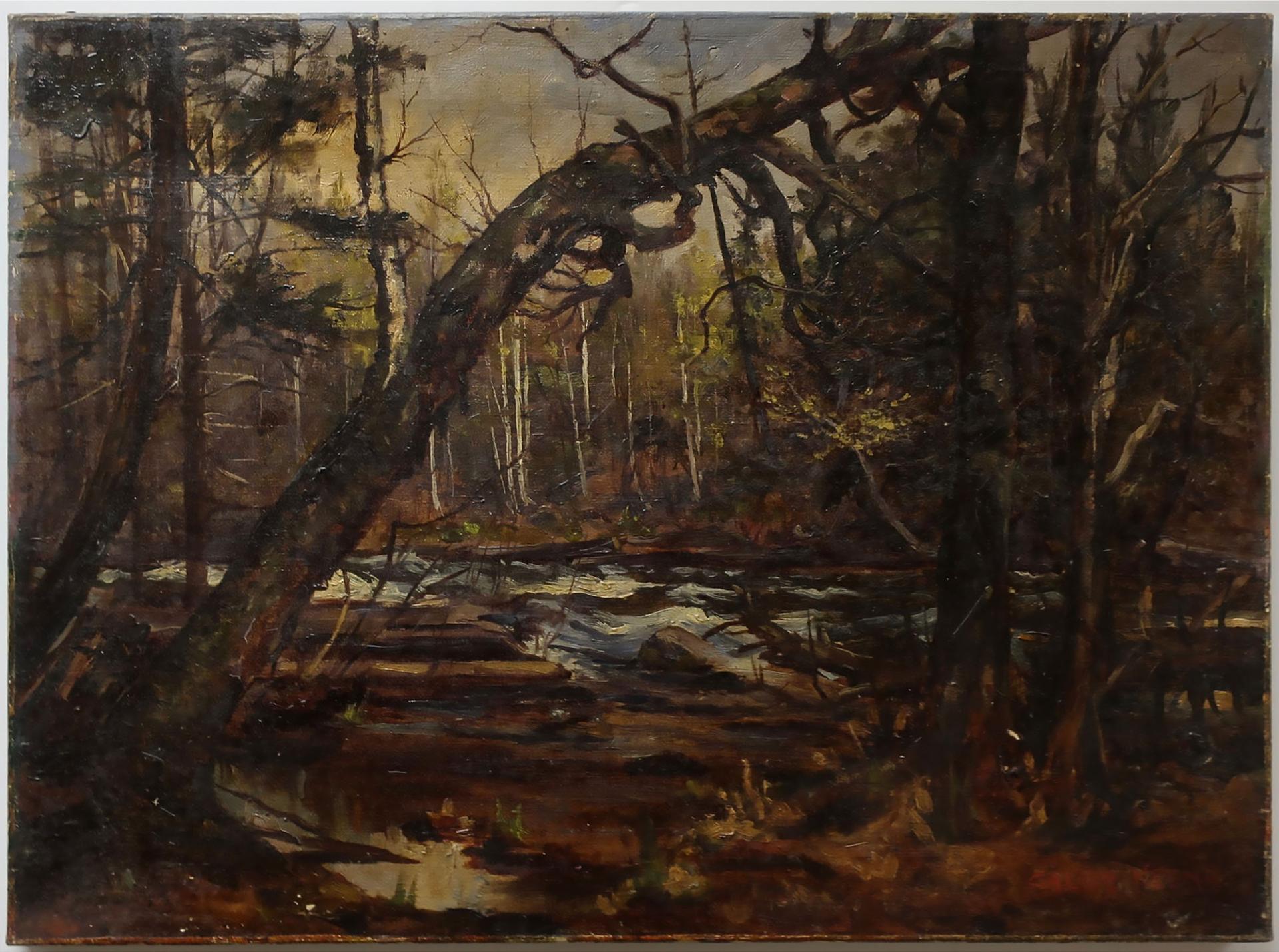Caleb Keene (1862-1954) - Untitled (Woodland River Study)