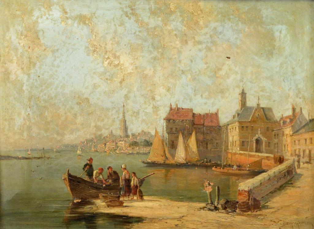 William Raymond Dommersen (1850-1927) - Harbour Scene
